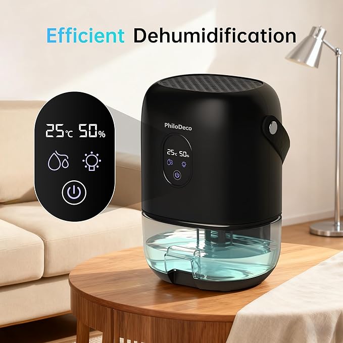 PHILODECO 280 Sq. Ft 35 OZ Dehumidifier, Portable Small Dehumidifiers - Image 3