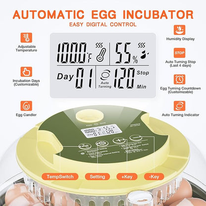 18 Egg Incubator, Incubator for Hatching Eggs, Automatic Egg Turning and - Image 2