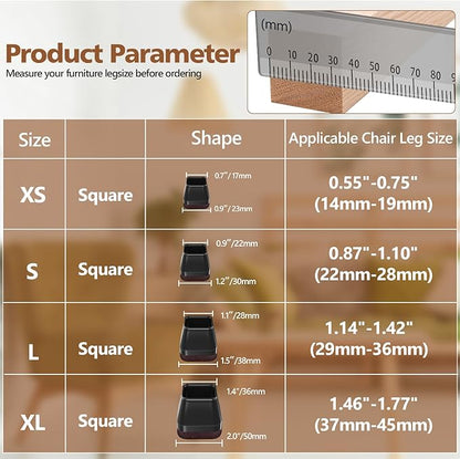 16Pcs Square Chair Leg Floor Protectors - Image 2