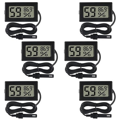 6-Pack Mini Digital Thermometer Hygrometer by DWEII