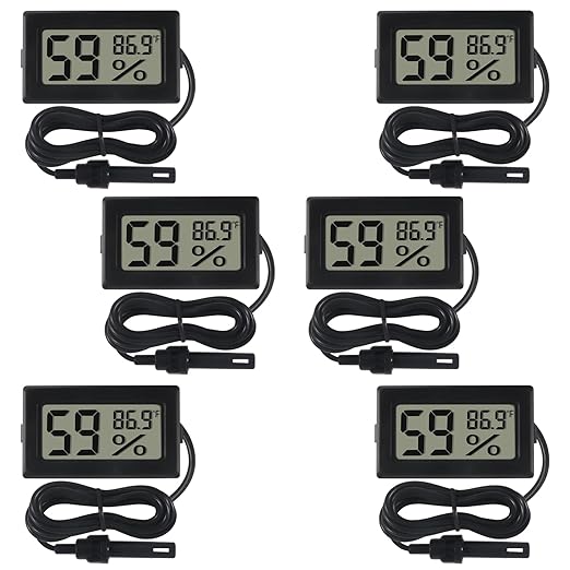 6-Pack Mini Digital Thermometer Hygrometer by DWEII