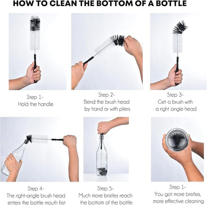 ALINK 16 inch Extra Long Black Bottle Cleaning Brush Cleaner - Image 4