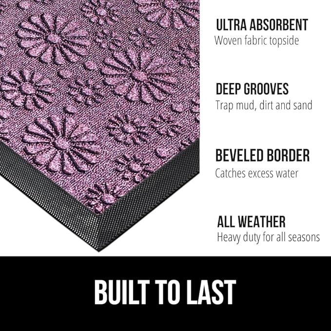 GORILLA GRIP 100% Waterproof All-Season WeatherMax Doormat, Durable Natural - Image 2