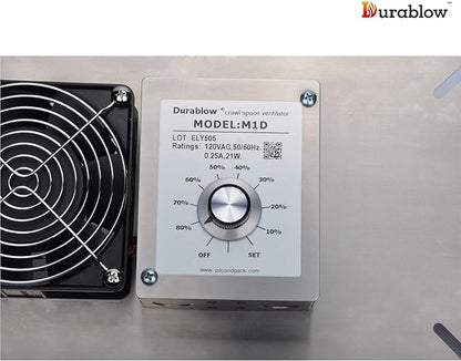 Durablow 110 CFM Air-Out Stainless Steel Crawl Space Vent Fan, Basement fan - Image 3