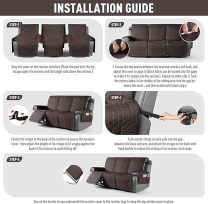 TAOCOCO 100% Waterproof Recliner Cover, Non-Slip Washable Reclining Couch Cover - Image 7