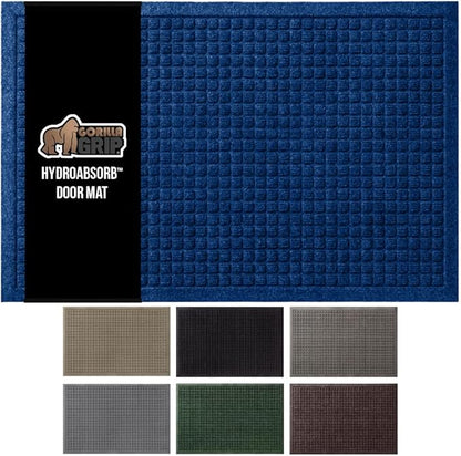 GORILLA GRIP Front Door Mat, Indoor Outdoor Ultra Absorbent HydroAbsorb Doormat by GorillaGrip