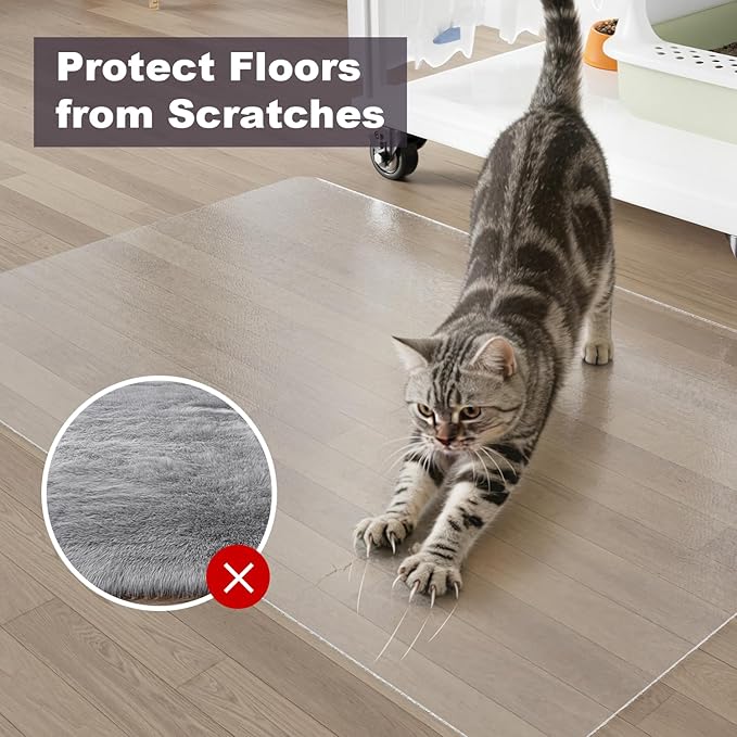 3'×3' Frosted Clear Waterproof Area Mat - Image 4