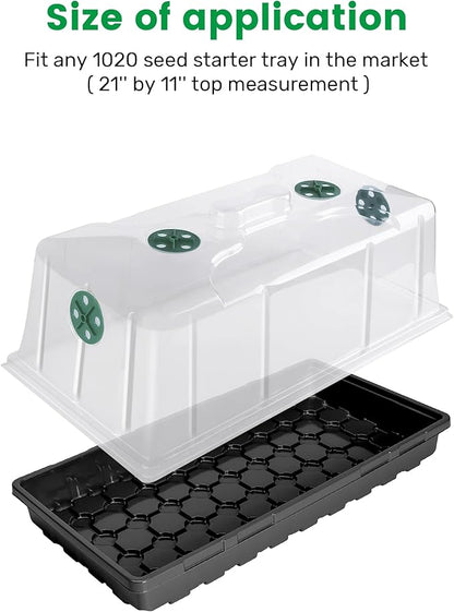 MIXC 10 Pack Humidity Dome 7" Tall Extra Strength, 1020 Growing Trays Cover - Image 2