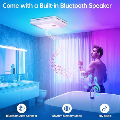 Bathroom Exhaust Fan with Bluetooth Speaker, 230 CFM 1.0 Sone Bathroom Exhaust - Image 8