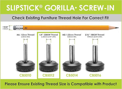 Slipstick Gorilla Outdoor Adjustable Furniture Levelers Weatherproof Screw in - Image 6