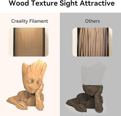Creality Wood Filament PLA, Dark Brown PLA Filament 1.75mm, Dimensional - Image 2