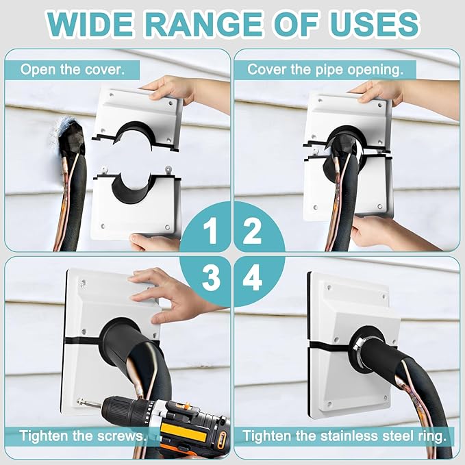 HVAC Wall Penetration and Duct Kit Cover, Split Air Conditioning Duct Kit Wall - Image 4