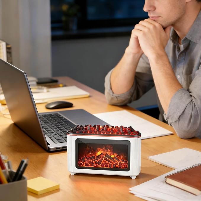 Fireplace Diffuser - 160ml Ultrasonic Quiet Home Decor - Image 2