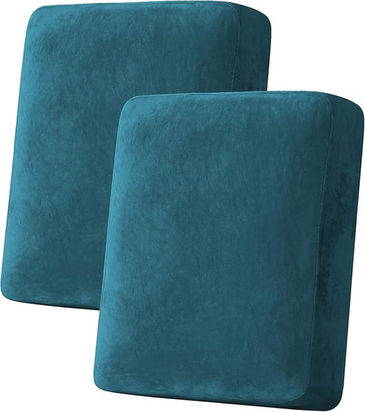 H.VERSAILTEX Velvet Stretch Couch Cushion Cover Plush Cushion Slipcover by HVERSAILTEX