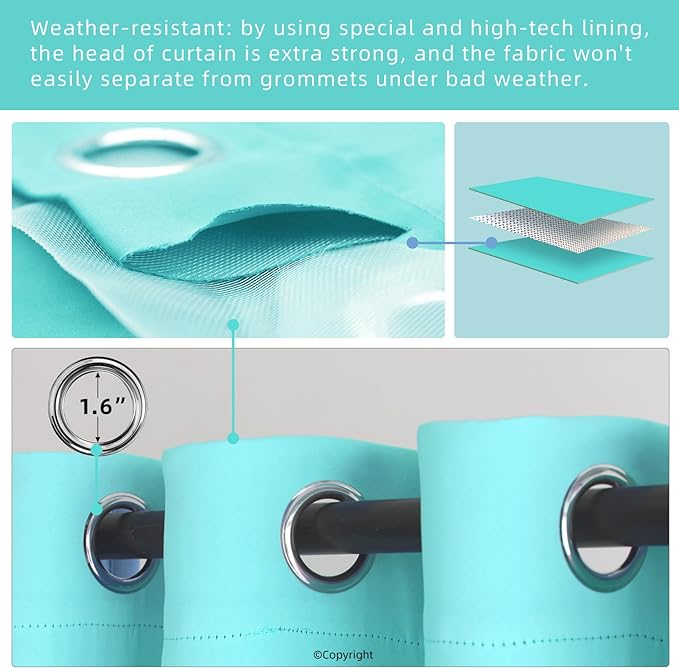 Waterproof Outdoor Curtain W84 x L84 - Image 3