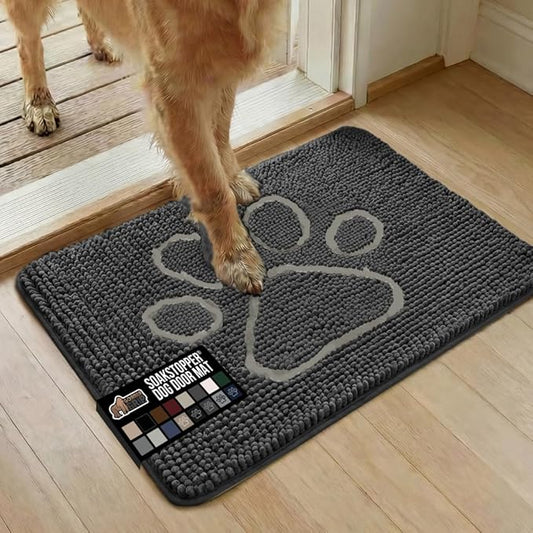GORILLA GRIP SOAKSTOPPER Dog Door Mat, Machine Washable Rug Absorbent Doormat by GorillaGrip