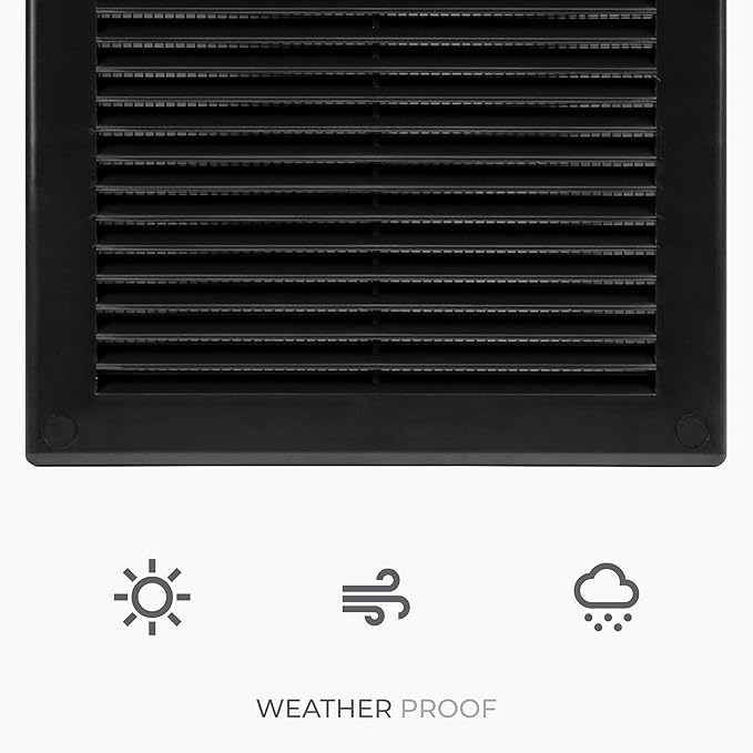 12" x 12" Square Air Vent Cover – Black Plastic Vent Deflector - Image 6