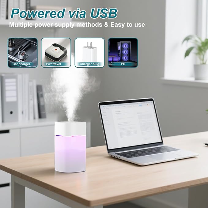 Small Humidifier for Plant, Cool Mist Mini Humidifiers for Bedroom, Desk - Image 6