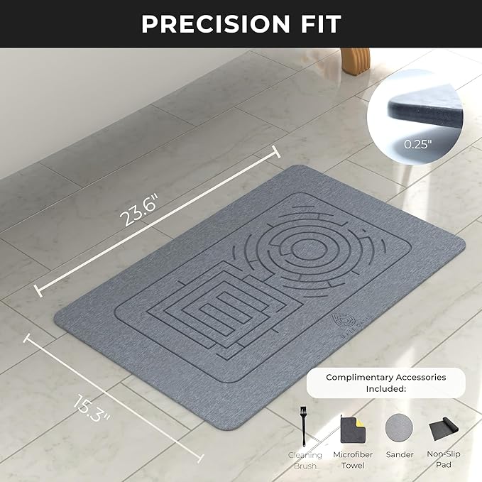 Stone Bath Mat – Instantly Dry Diatomaceous Earth Bath Mats - Image 2