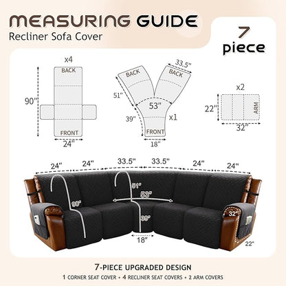 Arfntevss Waterproof Recliner Sectional Couch Covers - Image 5