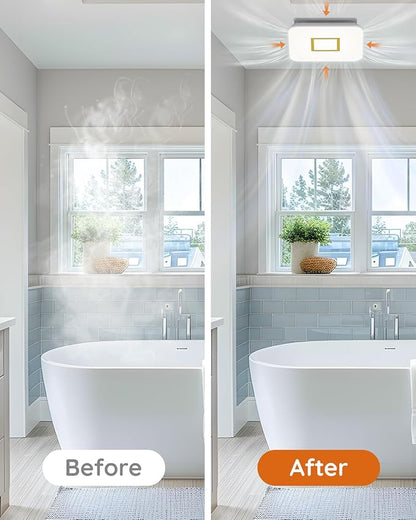 Fitop Bathroom Fan with Light, 110CFM 1.0 Sones 1200lm LED Light - Image 6