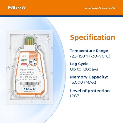Elitech 100 Pack 120 Days USB Temperature Data Logger Single-Use Cold Chain - Image 3