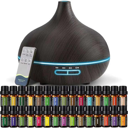 SACATR 550ml Oil Diffuser with 30x5 mL Essential Oils, Ultrasonic Technology by SACATR