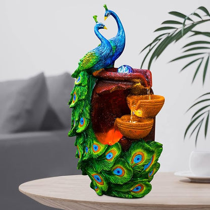 21Inch Art Decorative Animal Statue Bonsai Waterfall Fountain Humidifier - Image 2
