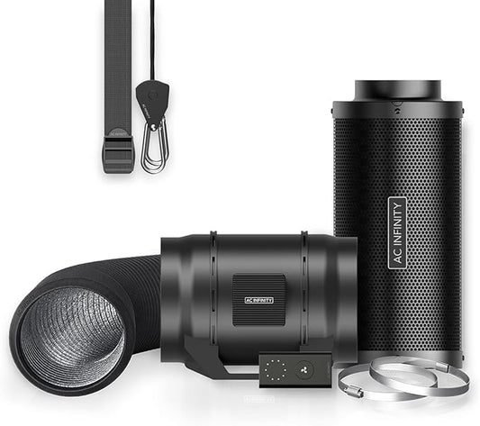 AC Infinity Air Filtration Kit 8”, CLOUDLINE LITE Inline Fan and Carbon Filter by ACInfinity