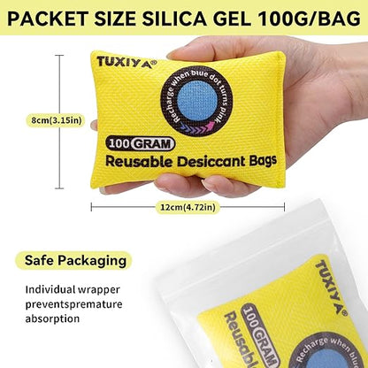 24Pack Rechargeable Silica Gel Desiccant Packets, Color Indicating Desiccant - Image 2