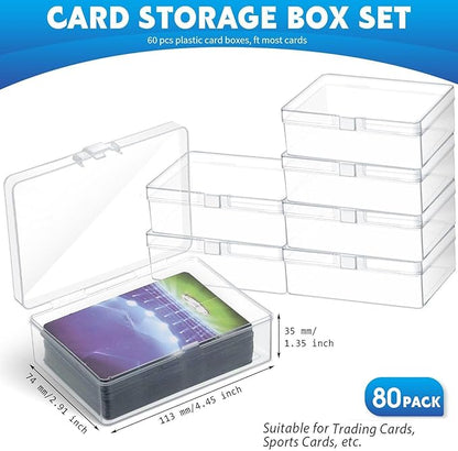 Vicenpal 80 Pcs Playing Card Boxes Clear Plastic Deck Cases Trading Card - Image 2