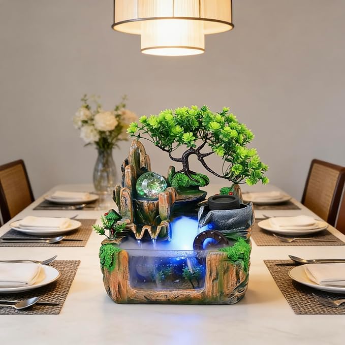 10Inch Bonsai Tree Rock ​Water Fountains Indoor Tabletop Waterfall Humidifier - Image 2