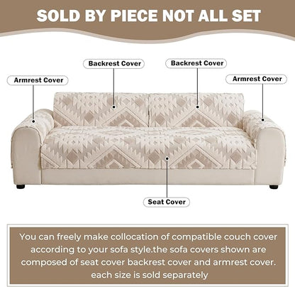 Boho Plush Couch Covers for Sofa Washable, Fuzzy Soft Couch Cover for Sectional - Image 2