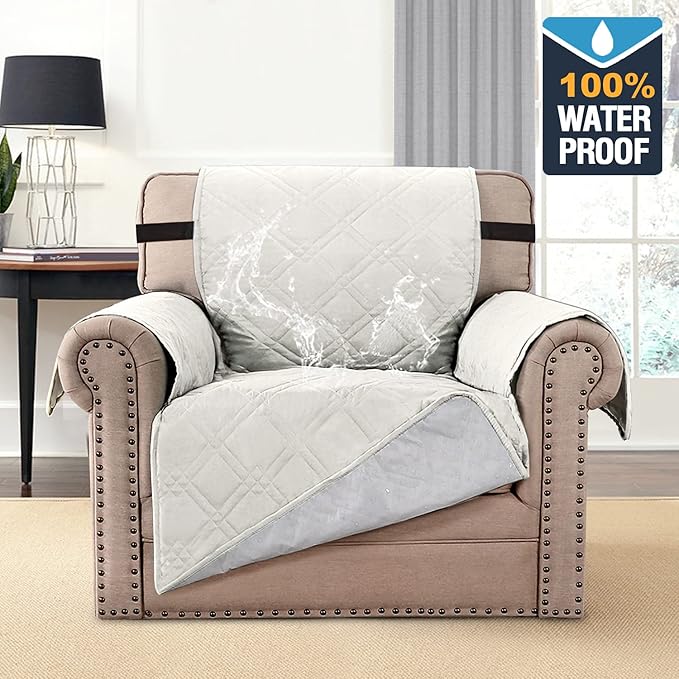 H.VERSAILTEX 100% Waterproof Sofa Slipcover Washable Armchair Cover Non-Slip - Image 2