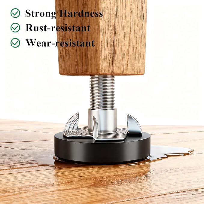 Adjustable Leveling Feet: 12pcs, M8 Thread T-Nuts & Floor Protectors, Heavy - Image 3