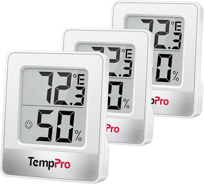 TempPro TP49 3 Pieces Digital Hygrometer Indoor Thermometer Humidity Meter Mini by ThermoPro