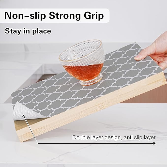 Drawer and Shelf Liner for Kitchen Cabinet, Non-Adhesive Cabinet Liner 12in x - Image 2