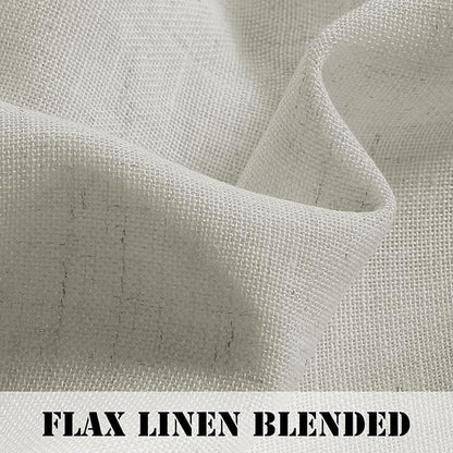 H.VERSAILTEX Linen Curtains Elegant Natural Linen Semi Sheer Curtains Energy - Image 3
