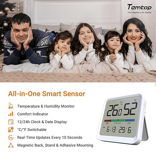 Temtop Indoor Thermometer Hygrometer, Precision Digital Temp/Humidity Monitor - Image 2