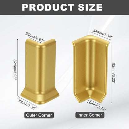 uxcell Self Adhesive Baseboard Corner Blocks, 3.23 Inch Wall Edge Corner - Image 2