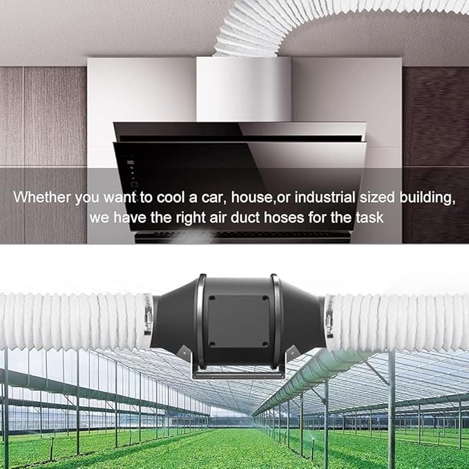YIJUHOU 4 Inch 5 Feet Air Ducting, Flexible Aluminum Dryer Vent Hose - Image 8