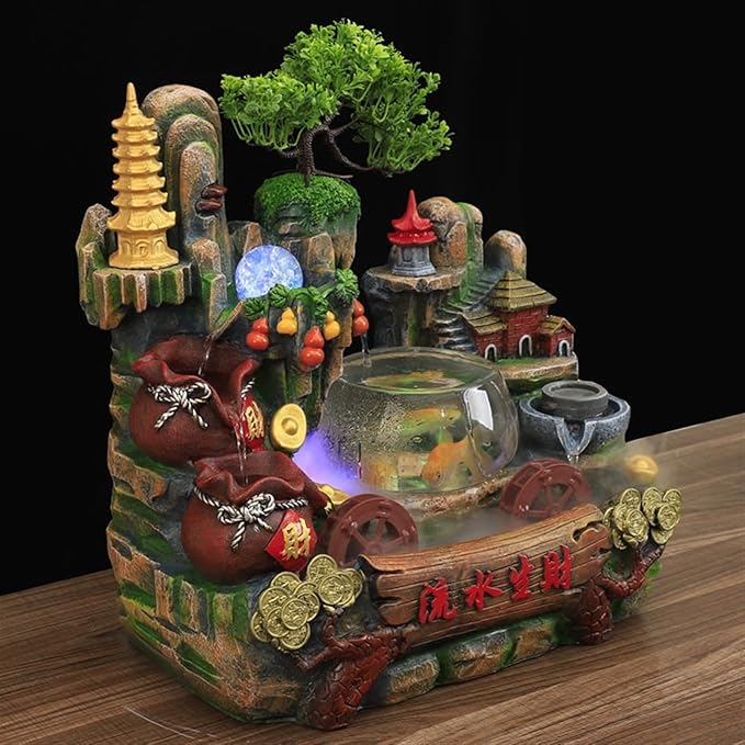 Tabletop Fountains Desktop Fountain Indoor Fountain Bonsai Water Feature Home - Image 3