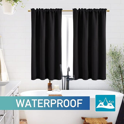 PANELSBURG Black Curtains 42 Inch Length, Short Blackout Curtains - Image 6