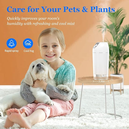 Mini Humidifier-Battery Operated 480ml Cordless Portable Small Humidifier USB - Image 5