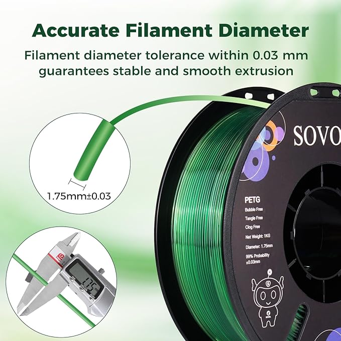 Sovol 3D Printer PETG Filament 1.75mm, Gradient Multicolors Filaments Material - Image 6