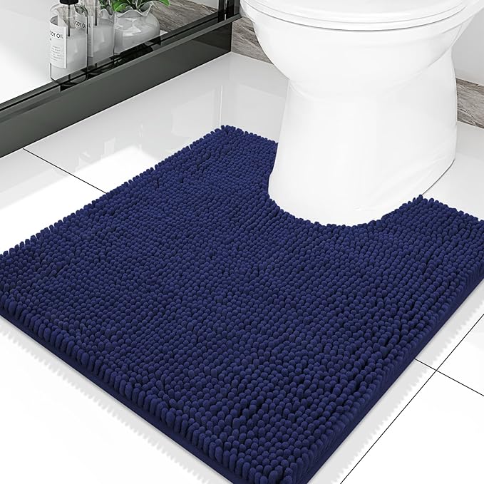 Smiry Luxury Chenille Toilet Rugs U-Shaped 20x20, Soft Absorbent Non-Slip by Smiry