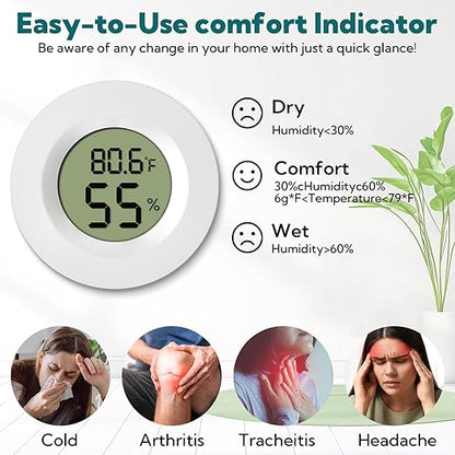 4-Pack Mini Hygrometer Thermometer Digital Humidity Meter Indoor/Outdoor - Image 2