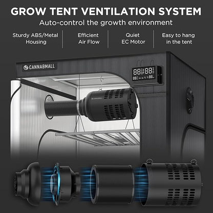 4 Inch Inline Duct Fan with EC Motor and Built-in Carbon Filter, Duct Fan Kit - Image 5