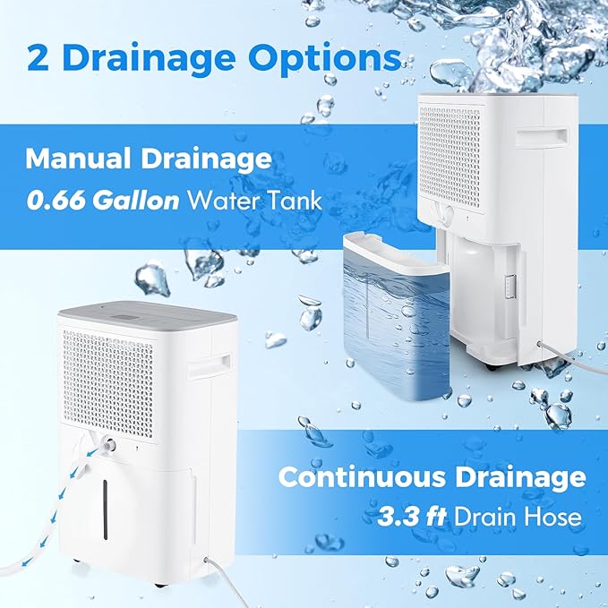 COSTWAY 52 Pint Dehumidifier for Basement, 3.3 FT Drain Hose, Clothes Drying - Image 5