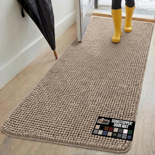 GORILLA GRIP SOAKSTOPPER Dog Door Mat, 70x24 Machine Washable Rug Absorbent by GorillaGrip